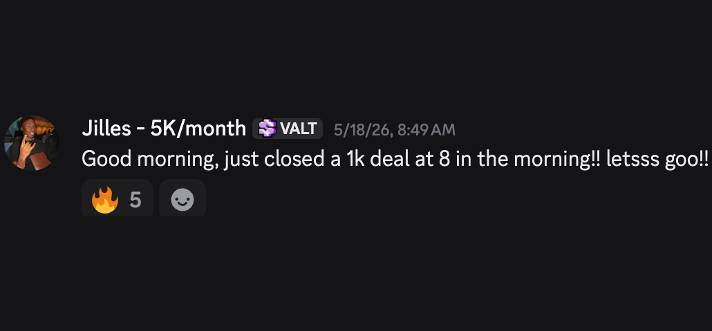 Jilles: closed a 1K deal at 8 in the morning